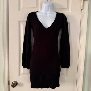 Tally Weijl Black V Neck Long Sleeve Sweater Dress XS